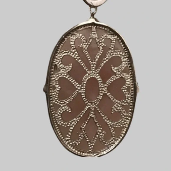 ‼️💥PRICE DROP ☄️ Sterling Silver Rhinestone Rose Quartz Pendant - Picture 9 of 11